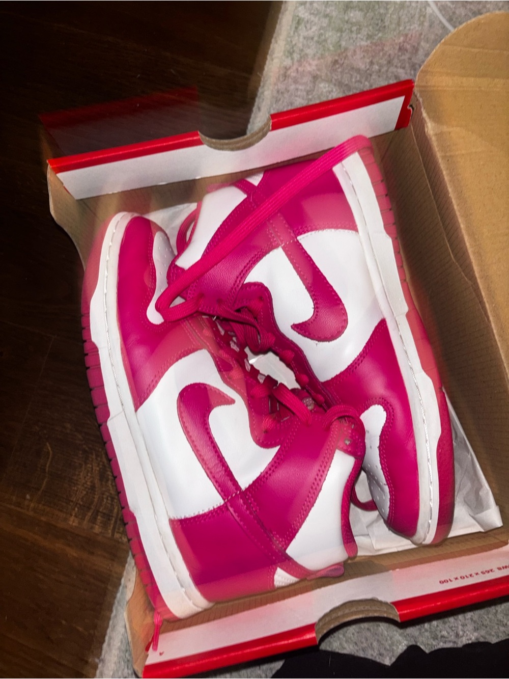 Pink and White High-Top dunks